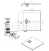 CERSANIT - brodzik kwadratowy TAKO Slim 90 x 4 czarny mat + syfon  S932-166
